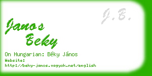 janos beky business card